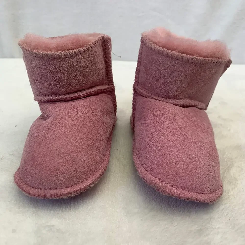 Ugg Erin Baby Booties Blush Pink Fur Lined Chalet Boots 0-6 Months Girls